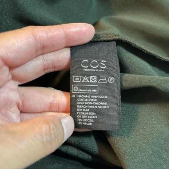 COS dark green long maxi short sleeve dress size S - Picture 5 of 5